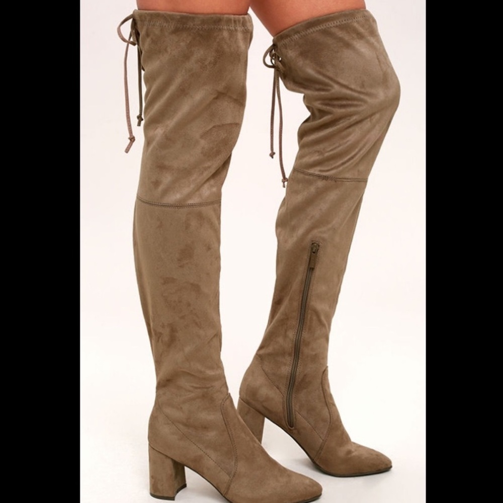 Lulu's Taupe Heeled Boots
